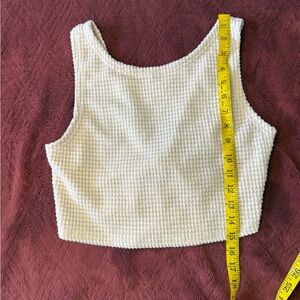 SHEIN White Textured Cropped Tank Top